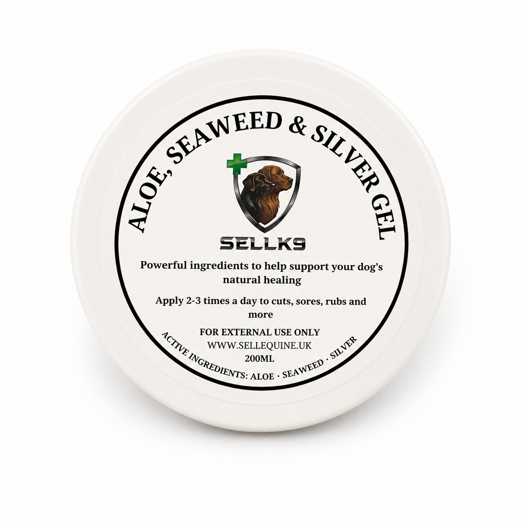 Aloe Seaweed & Silver Gel for dog skin care by Sell-k9