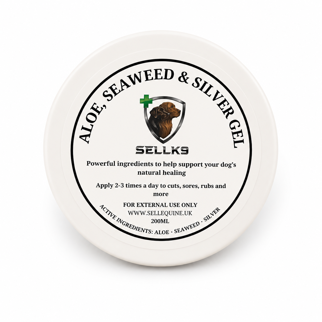Aloe Seaweed & Silver Gel for dog skin care by Sell-k9