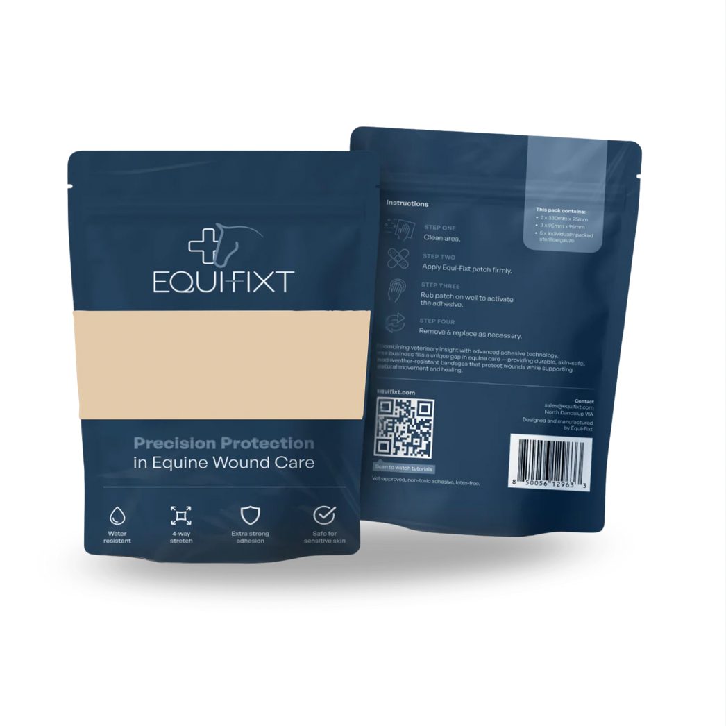 Equine wound dressing kit with medical gauze