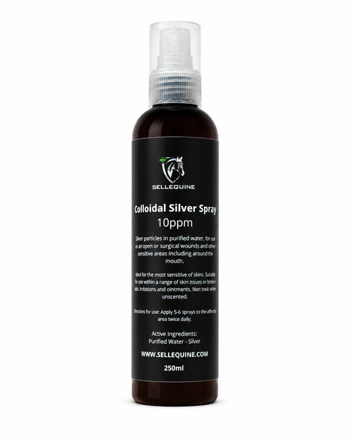 Sellequine colloidal silver spray for equine skin care